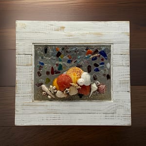 Shells Resin Wall Art with background